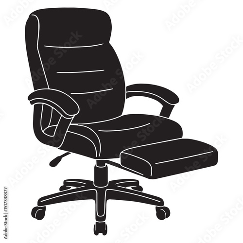 Rolling Chair Black Vector Art