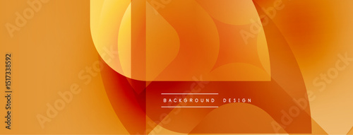 Abstract orange background. Overlapping shapes create dynamic visual effect. Modern design suitable for banners, websites.