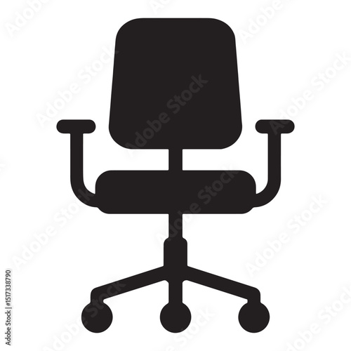 Rolling Chair Black Vector Art