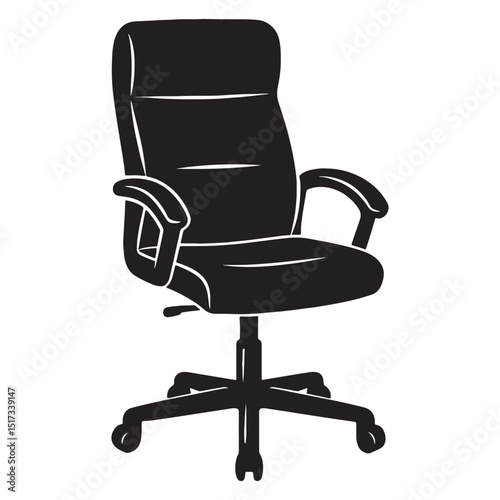 Rolling Chair Black Vector Art