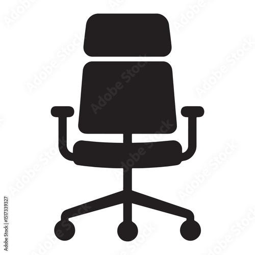 Rolling Chair Black Vector Art