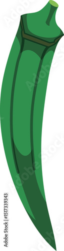 リアルな影付きオクラのベクターイラスト