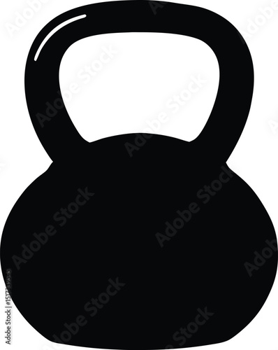 Creative unique black silhouette kettlebell icon. Kettlebell line art silhouette vector illustration