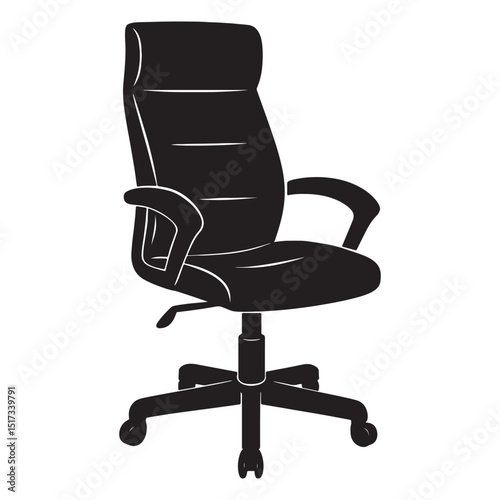 Rolling Chair Black Vector Art