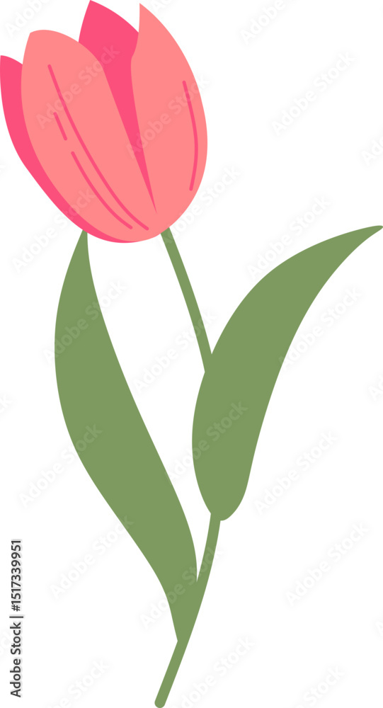 Obraz premium Handdrawn Tulip Flower Decoration