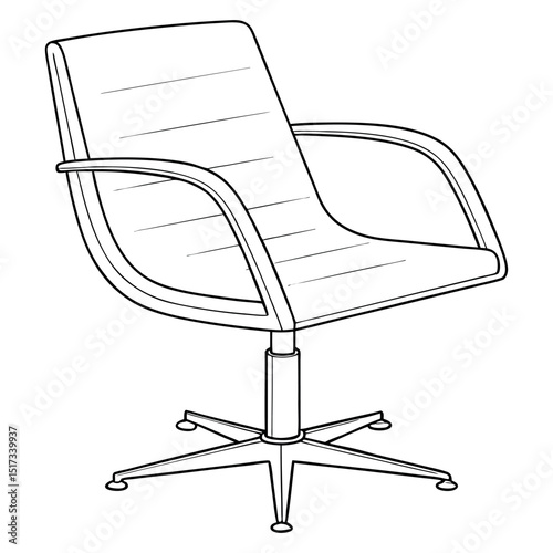 Rolling Chair Black Vector Art