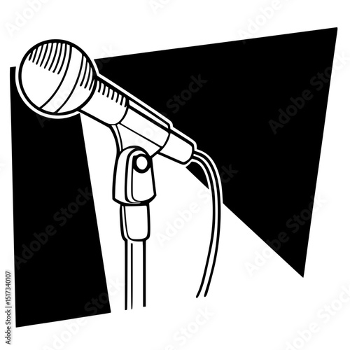 Cartoon mic silhouette