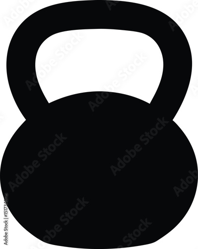 Creative unique black silhouette kettlebell icon. Kettlebell line art silhouette vector illustration