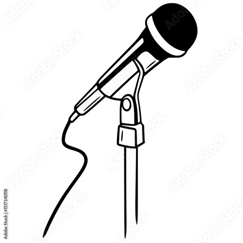 Cartoon mic silhouette