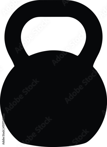 Creative unique black silhouette kettlebell icon. Kettlebell line art silhouette vector illustration