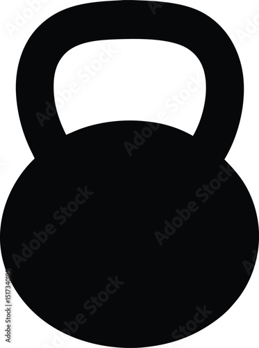 Creative unique black silhouette kettlebell icon. Kettlebell line art silhouette vector illustration