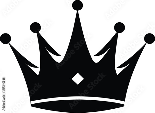 Kings crown icon silhouette vector, party crown with jewels icon silhouette vector illustration