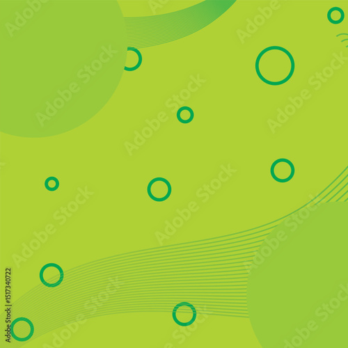 A green background with a lot of circles