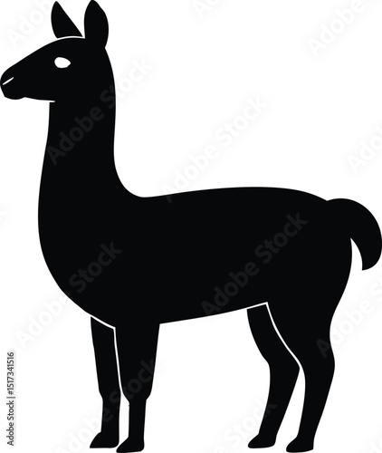 Simple and unobtrusive Llama vector silhouette, vector illustration of a silhouette of a  Llama design