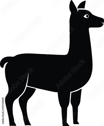 Simple and unobtrusive Llama vector silhouette, vector illustration of a silhouette of a  Llama design