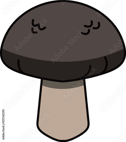 色付きの丸ごとしいたけのイラスト