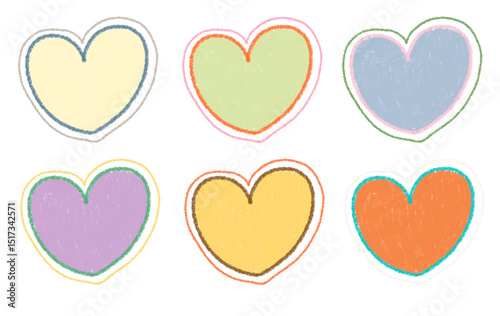 Line Heart Illustration Picture Set