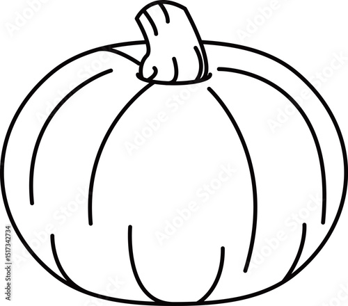 シンプルですっきりしたかぼちゃの線画