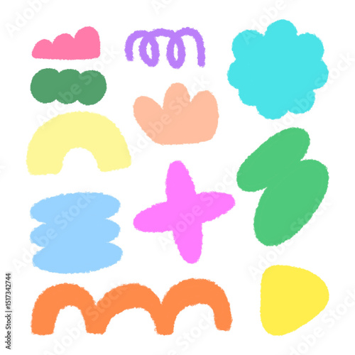 Colorful geometric shape illustration set