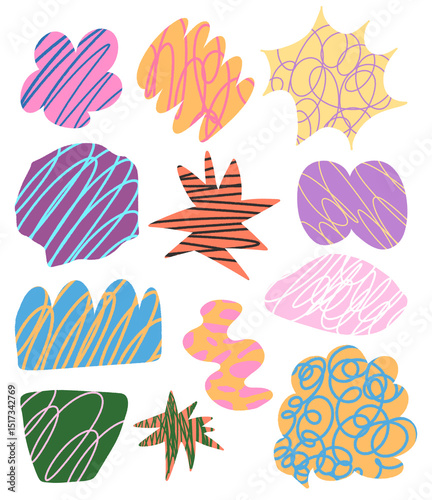 Colorful geometric shape illustration set