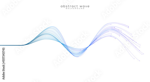 Vector abstract flowing gradient blue purple wave lines isolated on white background. Design element for technology, science, AI, flyer, modern concept. Futuristic technology concept	