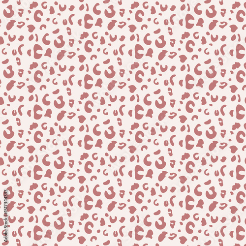 A soft and muted leopard pattern with dusty rose spots on a delicate beige-pink background. Ideal for feminine, romantic, and elegant design projects.
