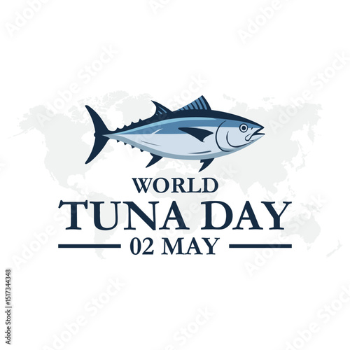 Celebrate World Tuna Day, May 2nd. Social Media Post Vector Design Template. World Tuna Day vector design template good for celebration usage. tuna vector image. flat tuna design. eps 10.