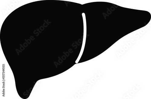liver silhouette, Liver silhouette vector icon, Minimalist vector silhouette Abstract liver shape organ health care. vector background 
