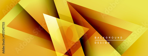 Abstract geometric shapes, vibrant yellow hues, dynamic composition. Modern design elements create striking visual impact.