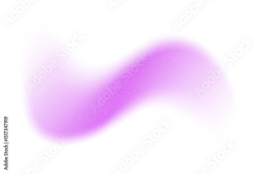 Abstract gradient shape with noise, purple blurred grainy color gradation, vibrant design element. Figure with soft flow effect, isolated on white. Vector illustration.