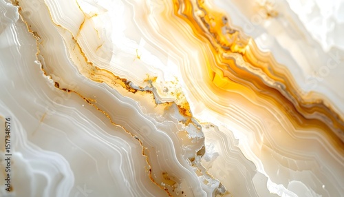 Luxurious polished onyx with glowing orange patterns and fluid banding