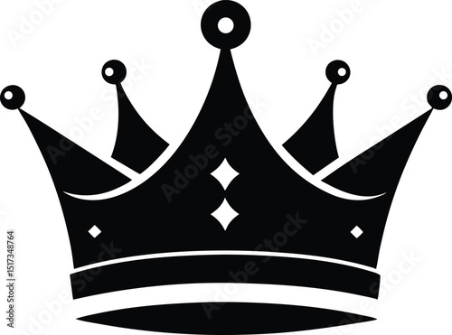 Kings crown icon silhouette vector, party crown with jewels icon silhouette vector illustration