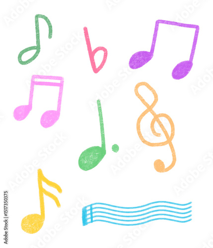 Musical note music illustration picture set