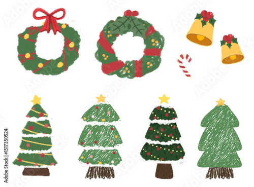 Winter Christmas Objects Illustration Set
