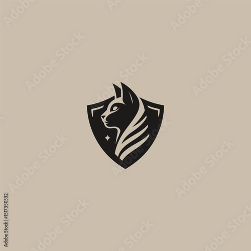 Bastet logo in bold and mystical silhouette design.