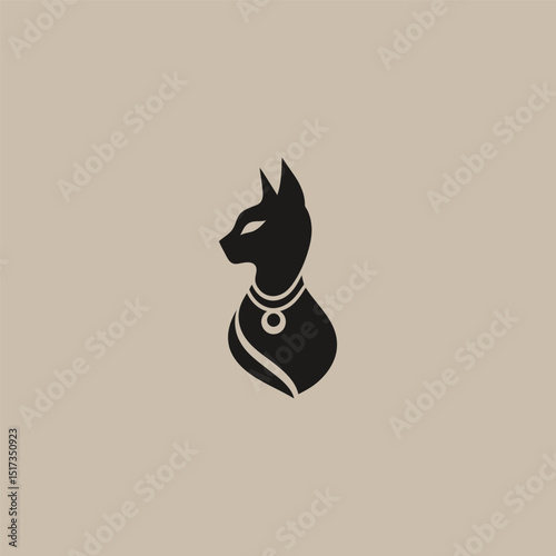 Bastet logo in bold and mystical silhouette design.