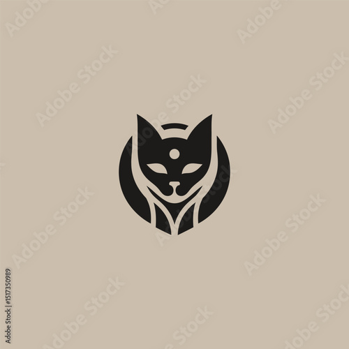 Bastet logo in bold and mystical silhouette design.