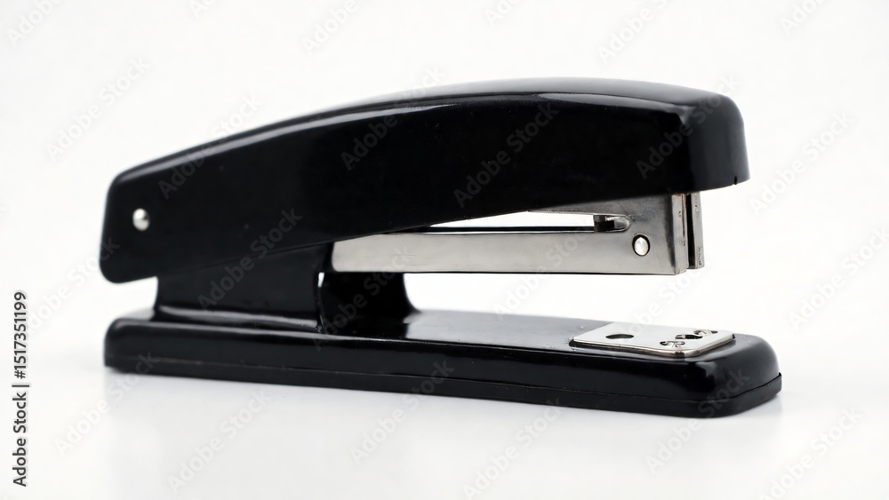 Classic Black Stapler on White Background Perfect for Office Use Classic Black Stapler on White Background Perfect for Office Use