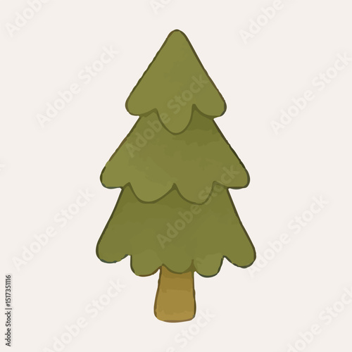 This vector features pine trees, great for forest scenes, nature themes, and camping environment designs