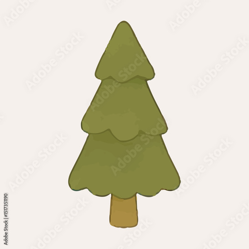 This vector features pine trees, great for forest scenes, nature themes, and camping environment designs