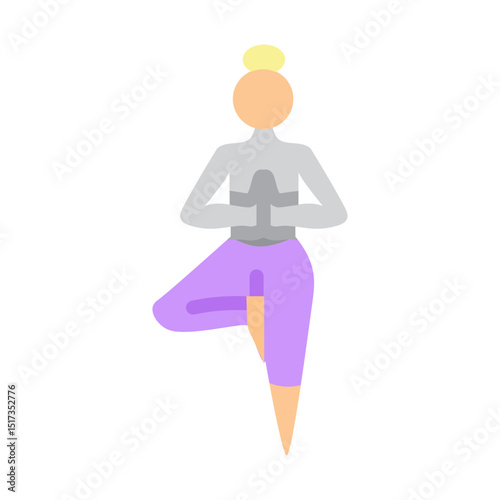 Tree Pose Vector Flat Icon Design