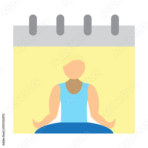 Yoga Calendar Vector Flat Icon Design