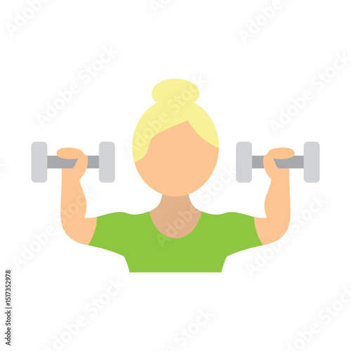 Strength Training Vector Flat Icon Design