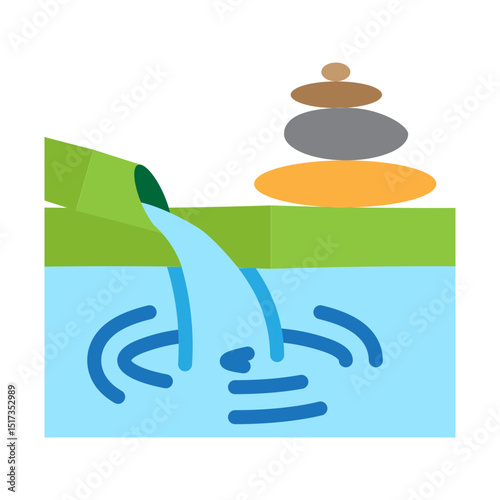 Zen Garden Vector Flat Icon Design