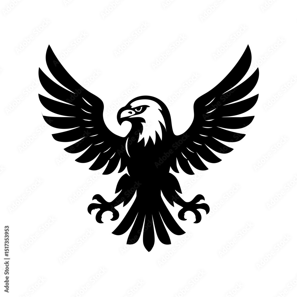 Obraz premium Eagle Logo with Wings Symbol Side View