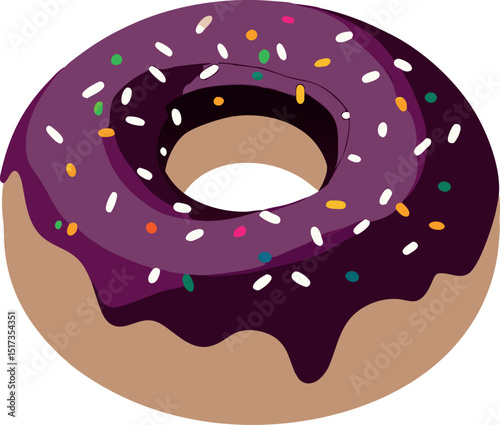 Delicious Donut with Sprinkles Vector 
