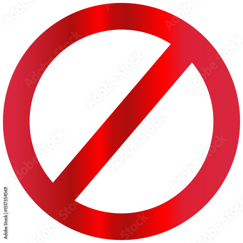 Red metal Prohibition Sign On transparant Background for Safety and Warning
