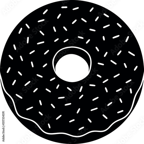Delicious Donut with Sprinkles Vector 