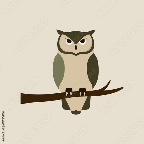 A stunning vector illustration of an owl with intricate feather patterns, elegantly displayed against a bright white background to enhance its natural beauty.