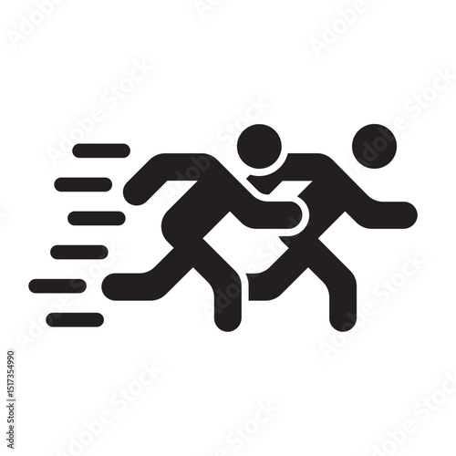 Two running persons racing